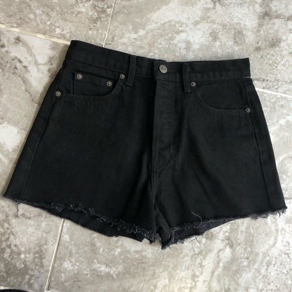 Reformation Black Dixie High Rise Denim Shorts - Picture 2 of 7